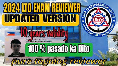 lto online exam answers tagalog|Land Transportation Office .